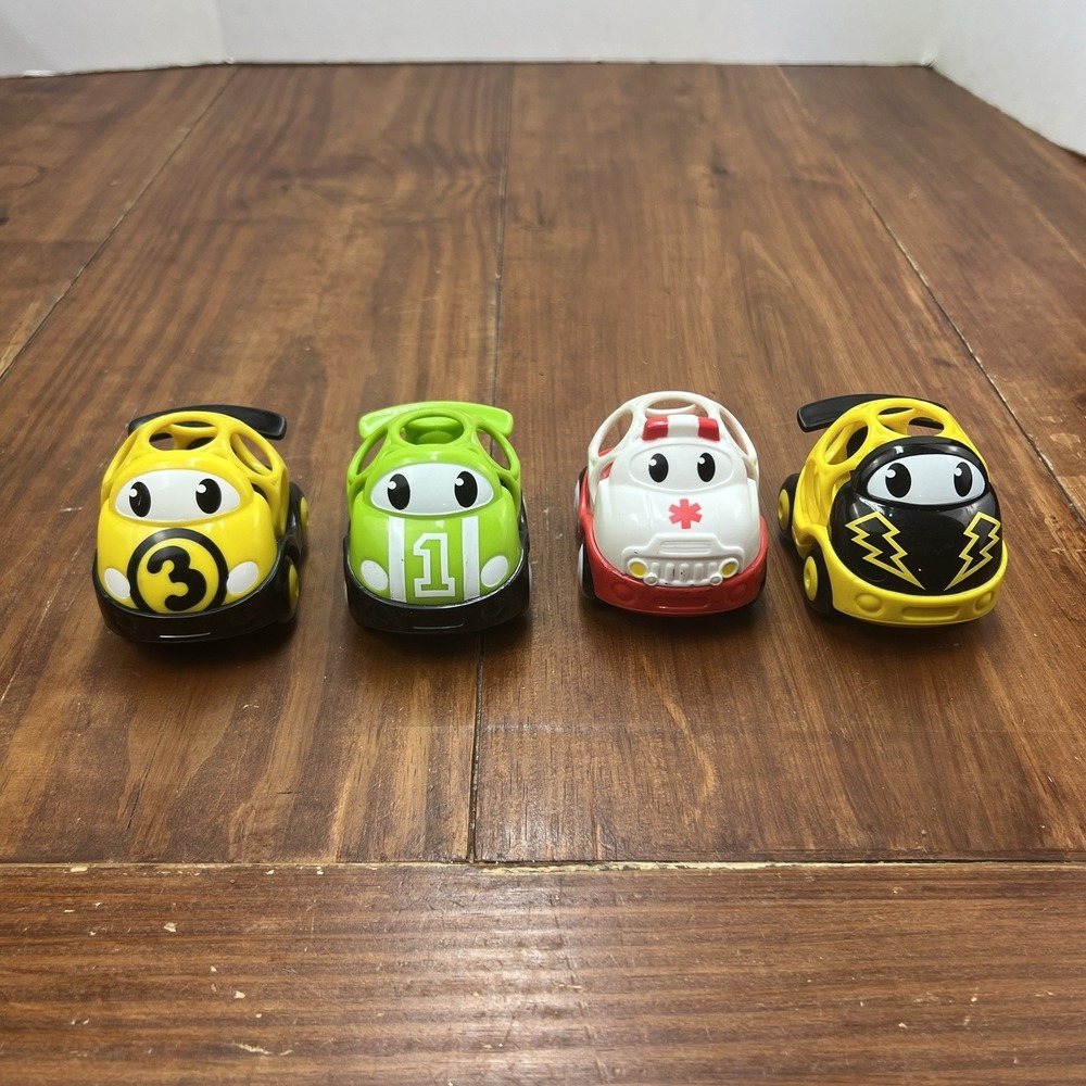 Oball Go Grippers Kids II Toy Cars Lot of 4 Race Ambulance Sensory Vehicles